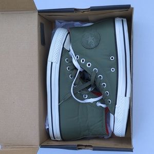 Converse HiTop Olive Nylon/Hot Orange New